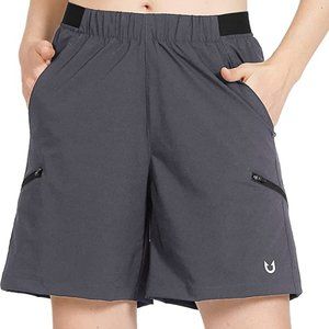 Hiking Shorts Cargo Lightweight Quick Dry Outdoor Multi Zip-Pocket Camping (M)